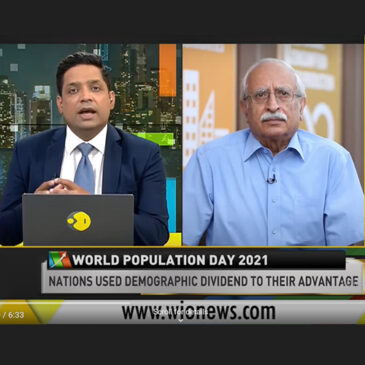 Pradip Burman with WION- Business Watch sharing views about rapidly increasing population
